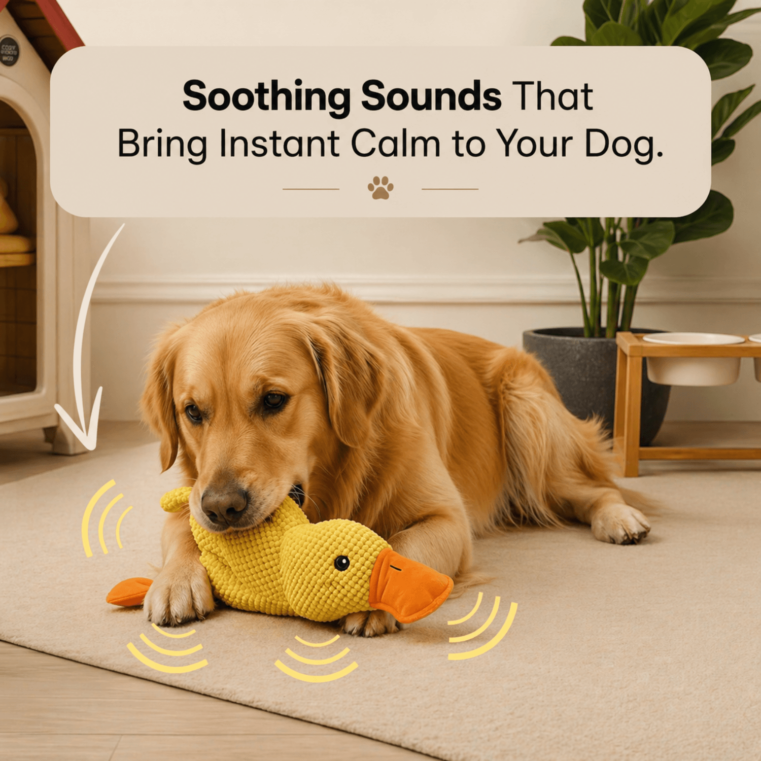Zark Pet ZenDuck™ anti-stress duck plush toy for pets, featuring a soft, calming design and playful appearance.